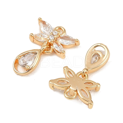 Brass Micro Pave Cubic Zirconia Pendants KK-F906-04G-1