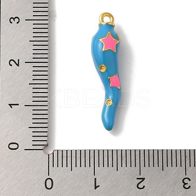 Rack Plating Brass Enamel Pendants KK-A229-29G-05-1