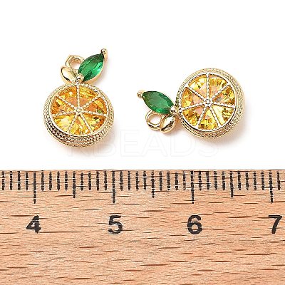 Brass Micro Pave Cubic Zirconia Charms KK-A259-24G-02-1