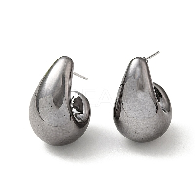 Teardrop Acrylic Stud Earrings EJEW-P251-02-1