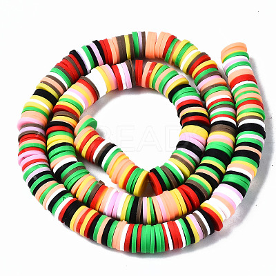 Handmade Polymer Clay Beads Strands CLAY-R089-8mm-149-1