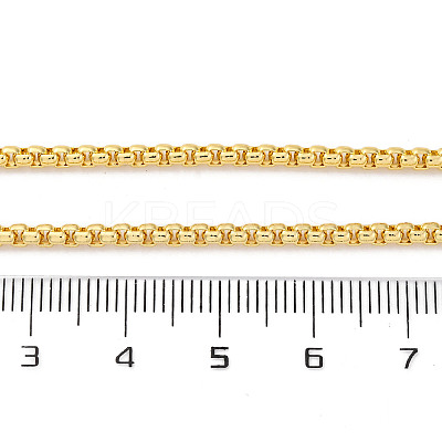 Rack Plating Brass Box Chain Necklaces for Women NJEW-A035-05G-02-1