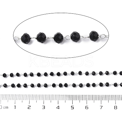 Oval Glass Beaded Chains CHS-A015-07P-1
