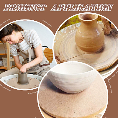 Medium Density Fiberboard (MDF) Portable Clay Wedging Board with Built AJEW-WH0270-255-1