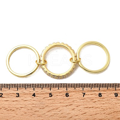 Brass Micro Pave Cubic Zirconia Finger Rings RJEW-P166-01A-G-1