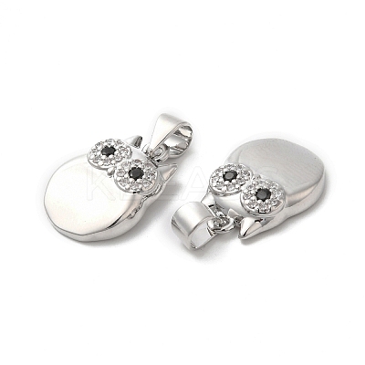 Brass & Glass & Cubic Zirconia Pendants KK-G468-14P-1