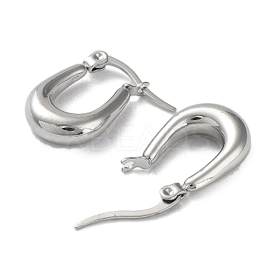 Non-Tarnish 304 Stainless Steel Oval Hoop Earrings for Women EJEW-P234-09P-1