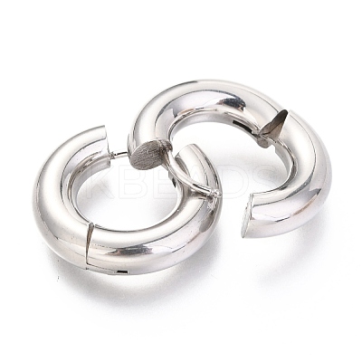 Tarnish Resistant 202 Stainless Steel Huggie Hoop Earrings LS-EJEW-O087-08D-P-1