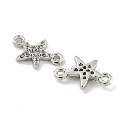 Brass Micro Pave Clear Cubic Zirconia Connector Charms KK-Q820-42P-1