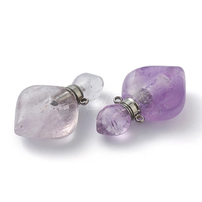 Natural Amethyst Pendants G-B009-25P-A-1