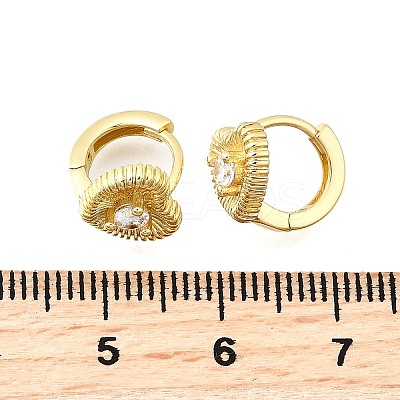 Heart Brass Micro Pave Clear Cubic Zirconia Hoop Earrings EJEW-Z121-05G-1