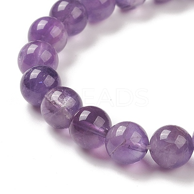 Natural Amethyst & Synthetic Hematite Stretch Bracelet BJEW-M236-01B-1