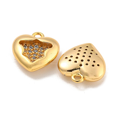 Brass Micro Pave Clear Cubic Zirconia Pendants LS-KK-U006-07G-02-1