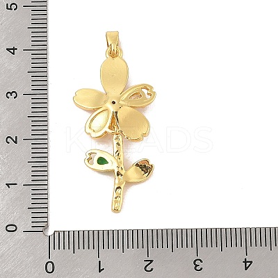 Brass Micro Pave Cubic Zirconia Pendants KK-R100-03G-1