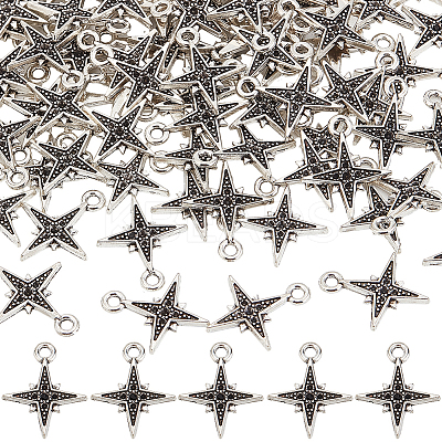 100Pcs Tibetan Style Alloy Pendant Rhinestone Settings FIND-SC0010-43-1
