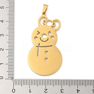 Christmas Theme 304 Stainless Steel Pendants STAS-Q005-01G-05-1