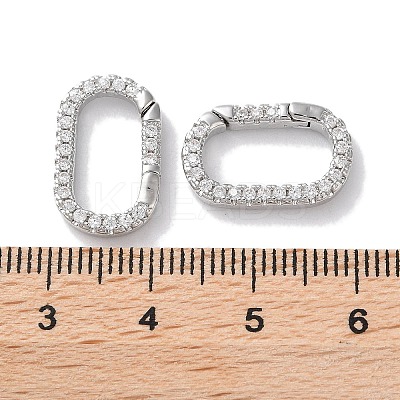 Rack Plated Brass Micro Pave Cubic Zirconia Clasps X-KK-Z039-06C-P-1
