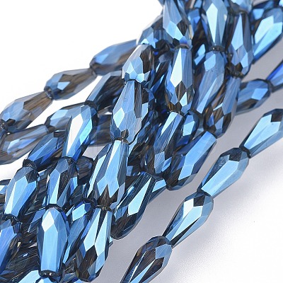 Electroplate Transparent Glass Beads Strands EGLA-L015-FR-A03-1