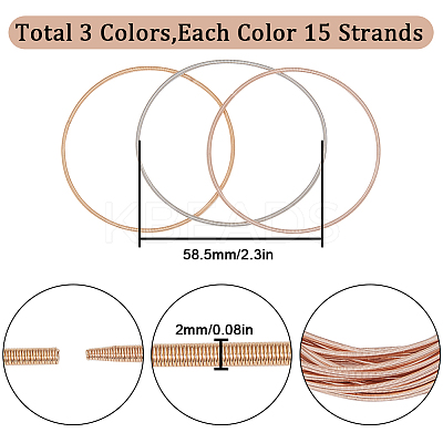 45Pcs 3 Colors Minimalist Spring Chains Stretch Bracelets Set TWIR-SC0001-02-1