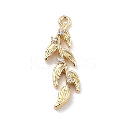 Brass Pave Clear Cubic Zirconia Pendants KK-Z061-15G-02-1