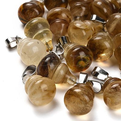 Watermelon Stone Glass Pendants G-B127-03P-01-1