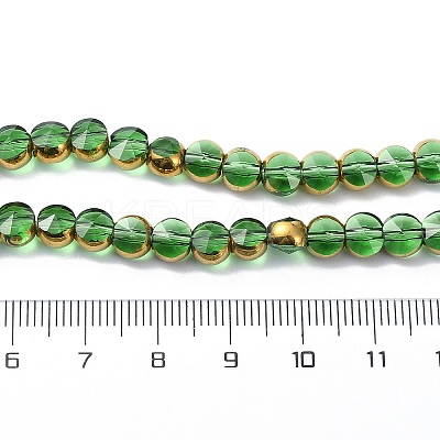 Half Plated Electroplate Transparent Glass Beads Strands EGLA-E060-02A-HP02-1