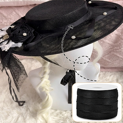 Polyester Fine Soft Horsehair Braid Boning DIY-LP0002-40B-1