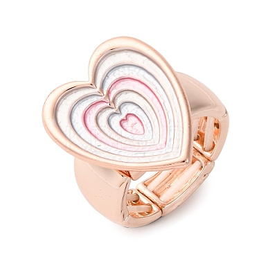 Zinc Alloy & Enamel Stretch Finger Rings for Women RJEW-M101-01D-G-1