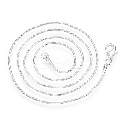 Brass Round Snake Chain Necklace with Lobster Claw Clasps MAK-ZX002-01C-S-1