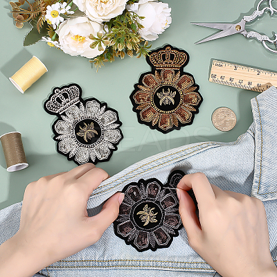 3Pcs 3 Colors Computerized Embroidery Cloth Iron on/Sew on Patches PATC-ME0001-24-1
