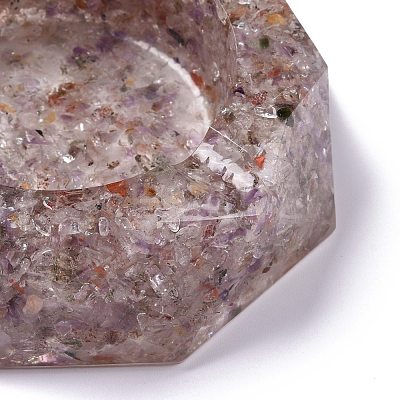 Resin with Natural Other Quartz Chip Stones Ashtray DJEW-F015-07D-1