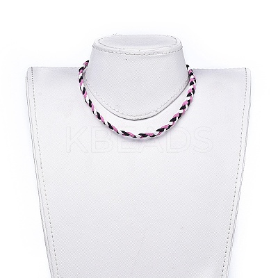 Faux Suede Cord Braided Necklaces NJEW-JN02505-01-1