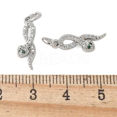 Brass Micro Pave Cubic Zirconia Pendants KK-U056-48P-1