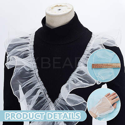 1Pc 10 Yards Organza Pleated Lace Trim OCOR-NB0002-12-1