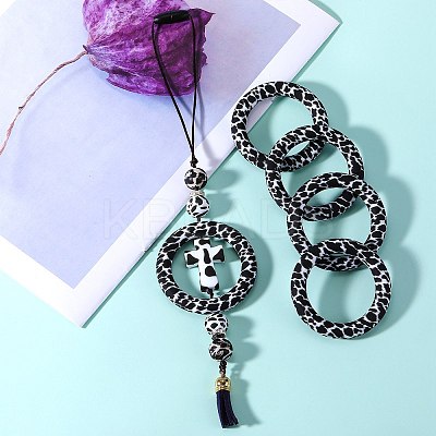 5Pcs Ring Food Grade Eco-Friendly Silicone Focal Beads JX893B-1