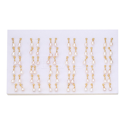 Natural Pearl Teardrop Dangle Stud Earrings PEAR-N020-06H-1