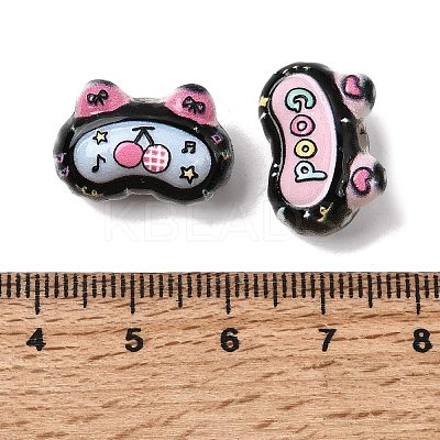 Embossed Opaque Acrylic Beads OACR-Z039-08-1