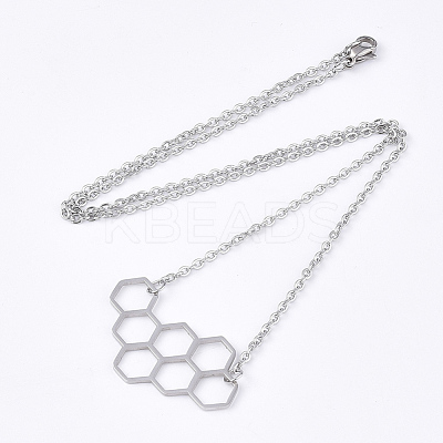 Non-Tarnish 201 Stainless Steel Pendant Necklaces NJEW-T009-JN102-1-40-1