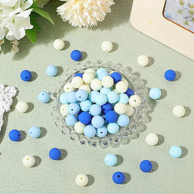 Rubberized Style Imitated Silicone Acrylic Beads MACR-PA0001-06B-02-1