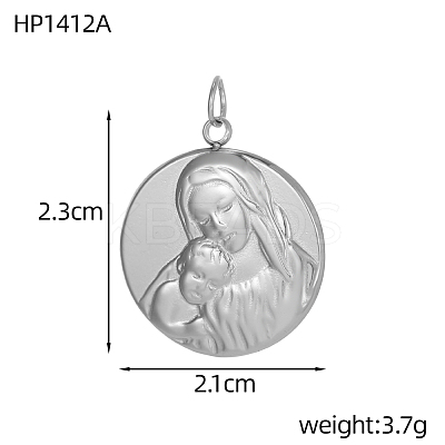 Mother's Day 304 Stainless Steel Pendants X-STAS-OY005-42P-01-1
