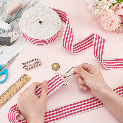 10 Yards Polycotton Striped Ribbon OCOR-BC0006-74A-1