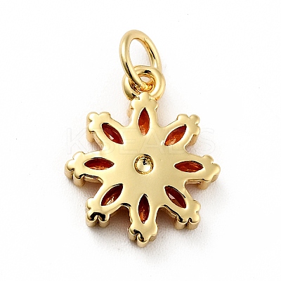 Rack Plating Brass Micro Pave Cubic Zirconia Charms ZIRC-F129-34D-G-1