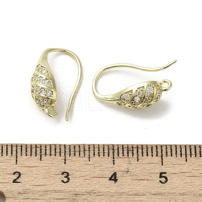 Brass Micro Pave Cubic Zirconia Earring Hooks KK-C048-13C-G-1