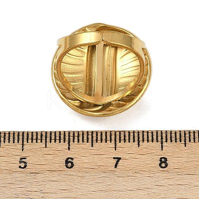Flat Round 304 Stainless Steel Enamel Finger Rings for Women RJEW-G355-07G-02-1