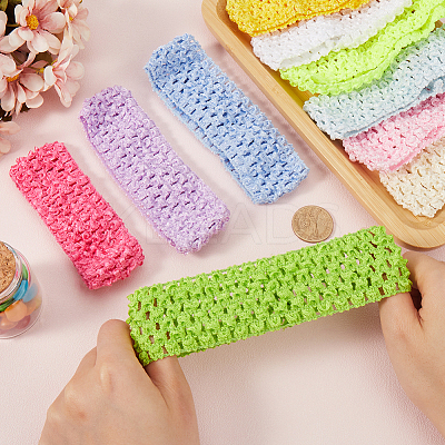 30Pcs 10 Colors Polyester Crochet Elastic Headbands OHAR-GF0001-33A-1