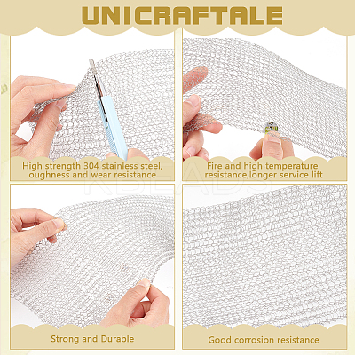 3 Meter 304 Stainless Steel Insect Repellent Mesh Sheet AJEW-WH0528-05C-1