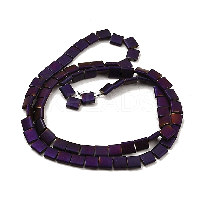 Electroplated Frosted Non-magnetic Synthetic Hematite Beads Strands G-G089-B01-05-1