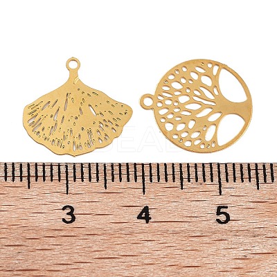 Stainless Steel Etched Metal Embellishments Pendants STAS-XCP0001-80-1
