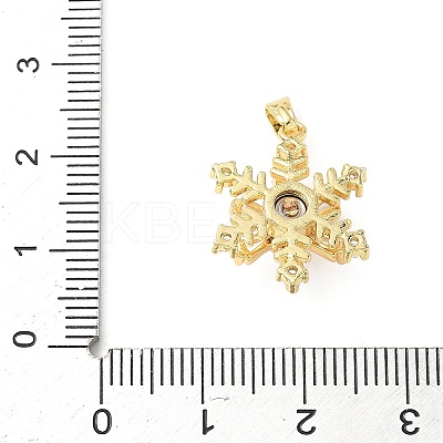 Brass Micro Pave Cubic Zirconia Rotating Pendants KK-M323-01A-G-1