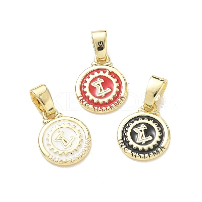 Brass Enamel Pendants KK-CBA3F25-01B-G-1
